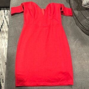 Red off the shoulder sexy dress